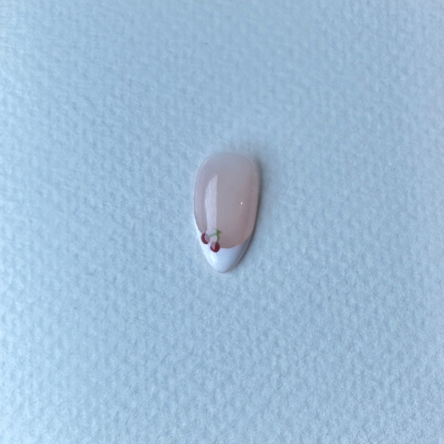 White french tips with cherry - Set or Single