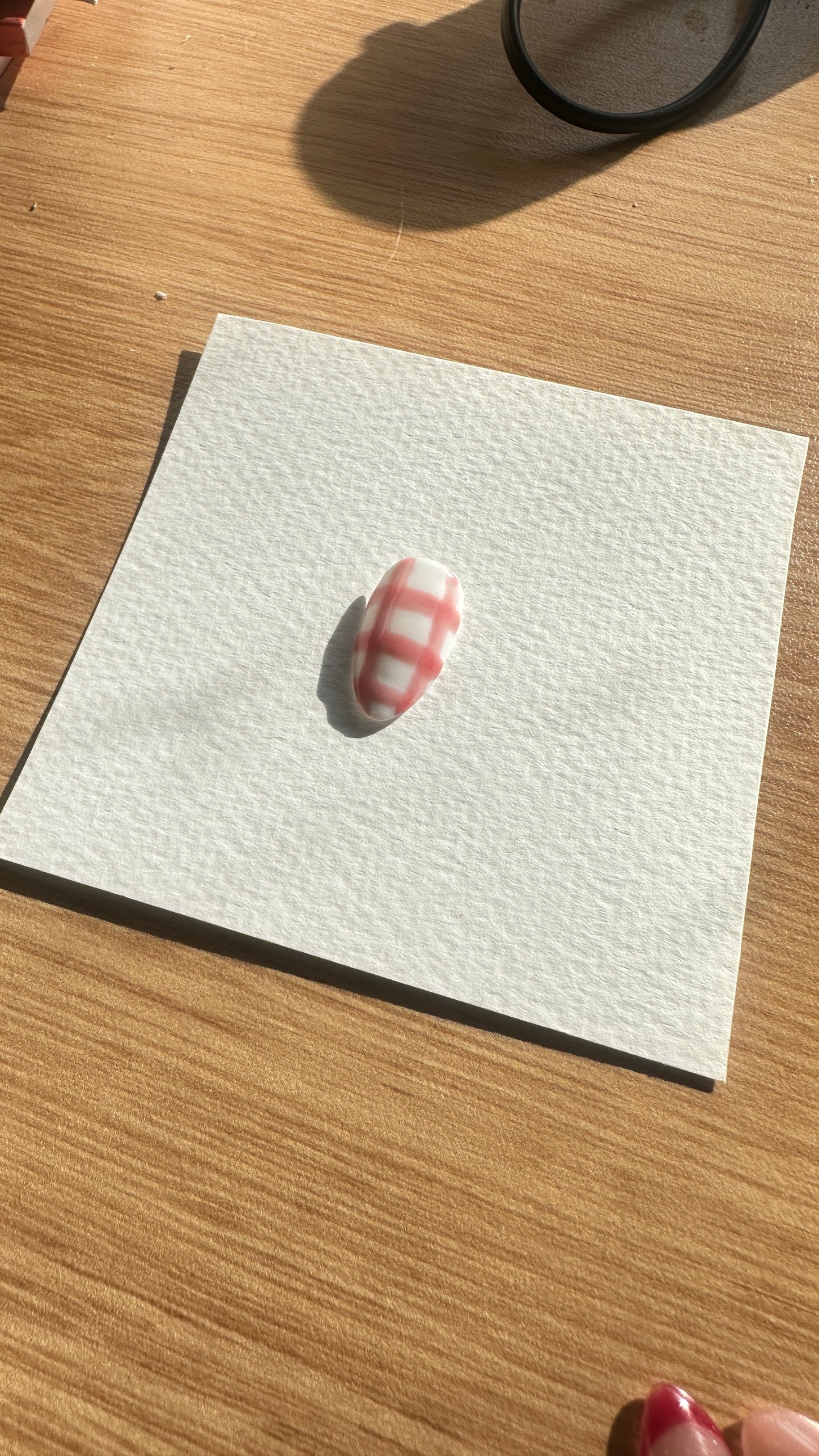 Pink Gingham Press on Nail - Set or Single