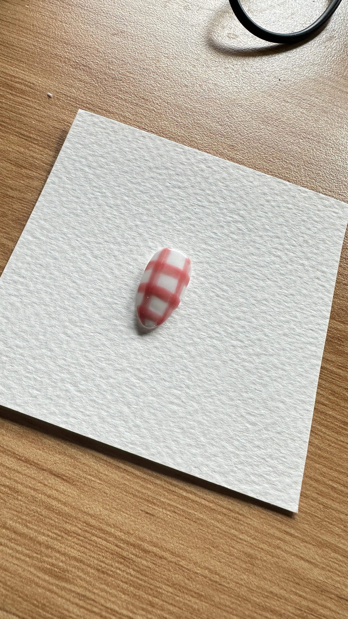 Pink Gingham Press on Nail - Set or Single