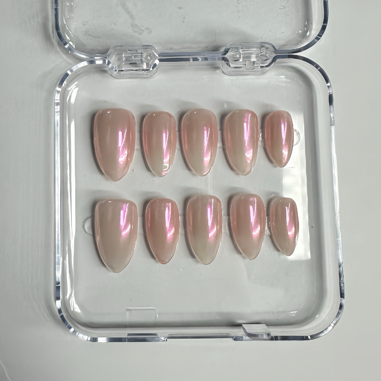 Pearl Pink Handmade Press-On Nails | Reusable Nail Set