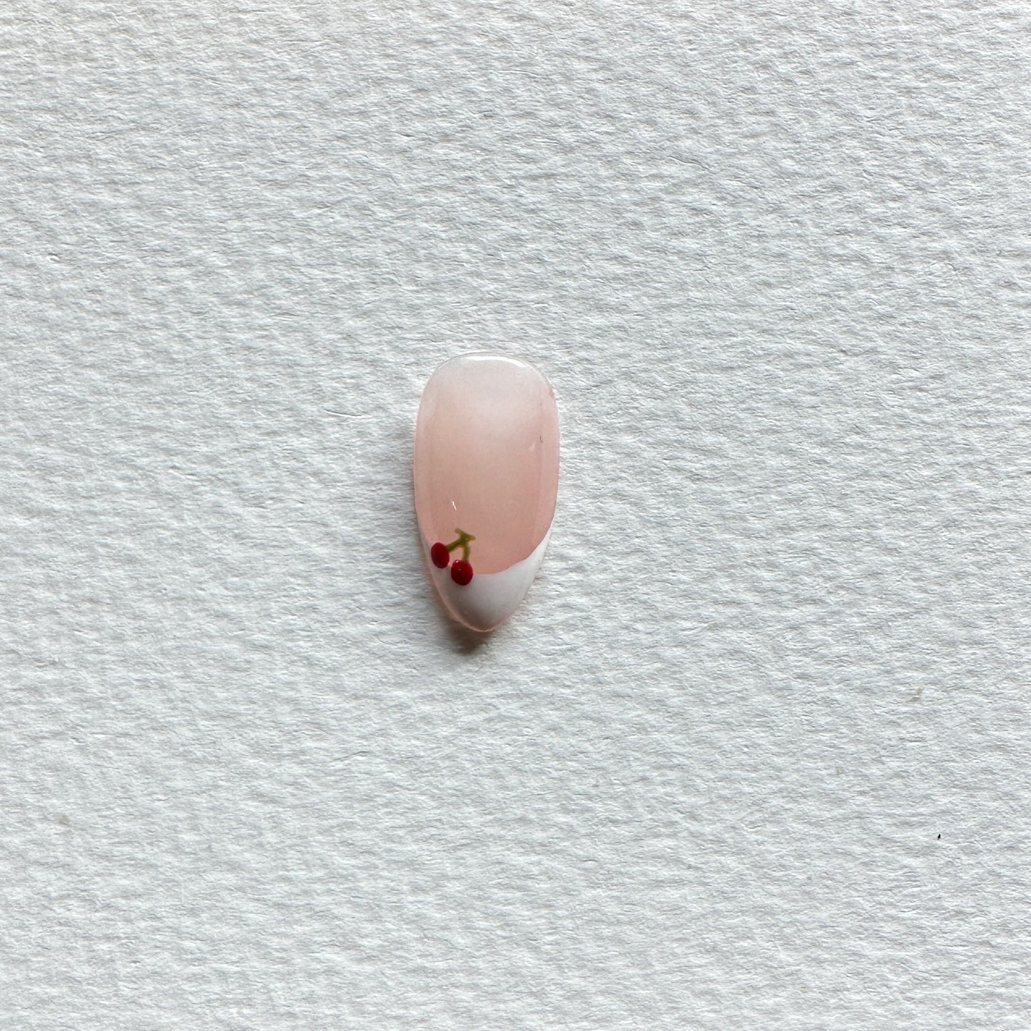 White french tips with cherry - Set or Single