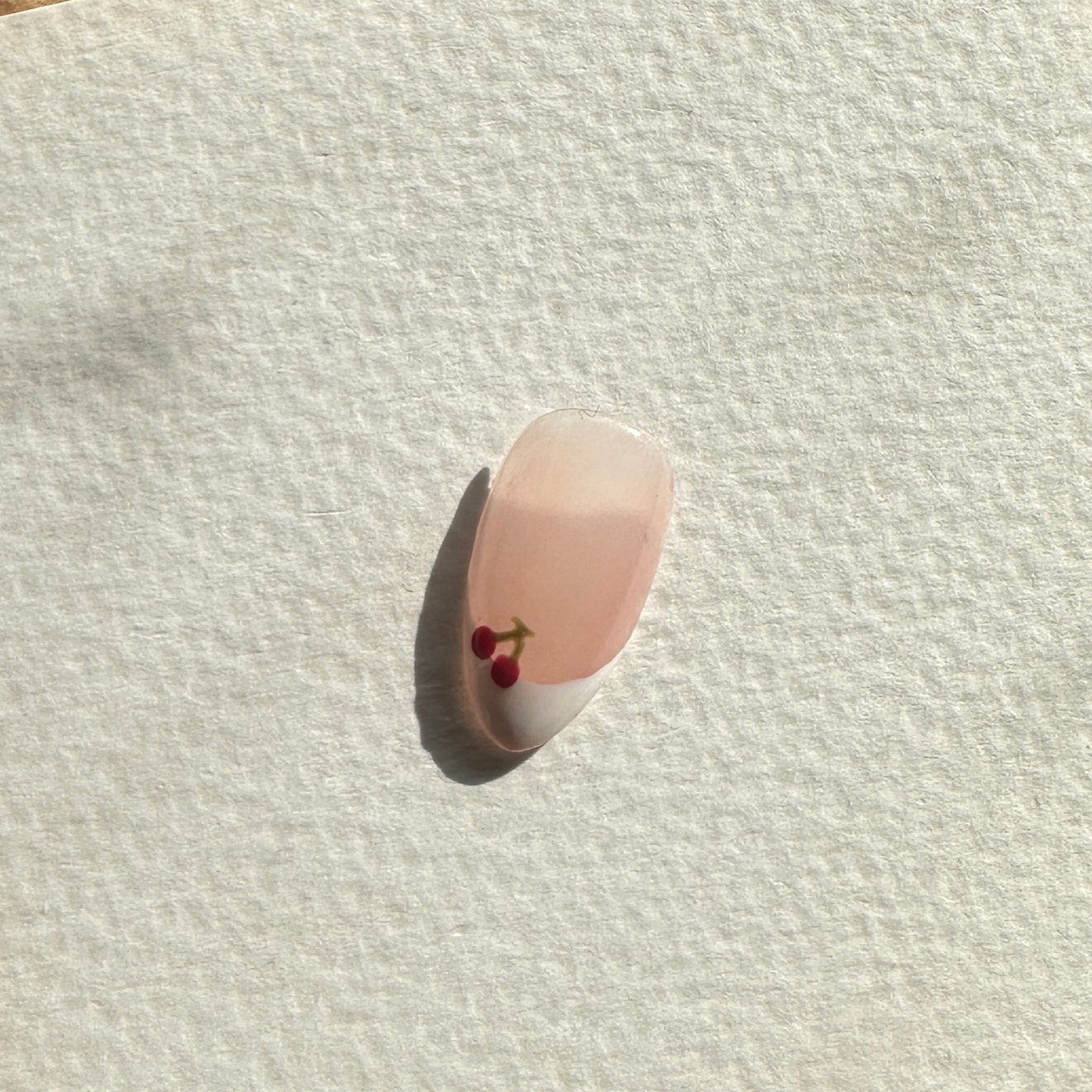 White french tips with cherry - Set or Single
