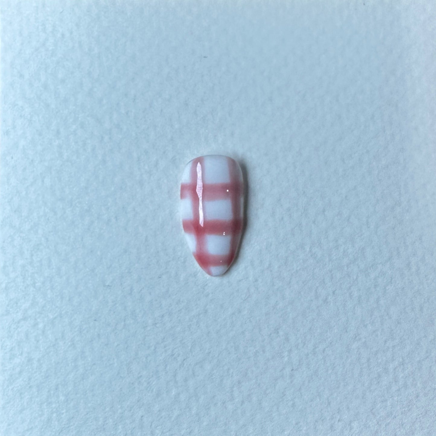 Pink Gingham Press on Nail - Set or Single