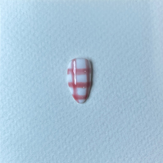 Pink Gingham Press on Nail - Set or Single