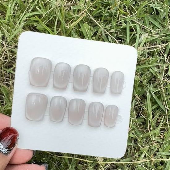 gray press on nail 